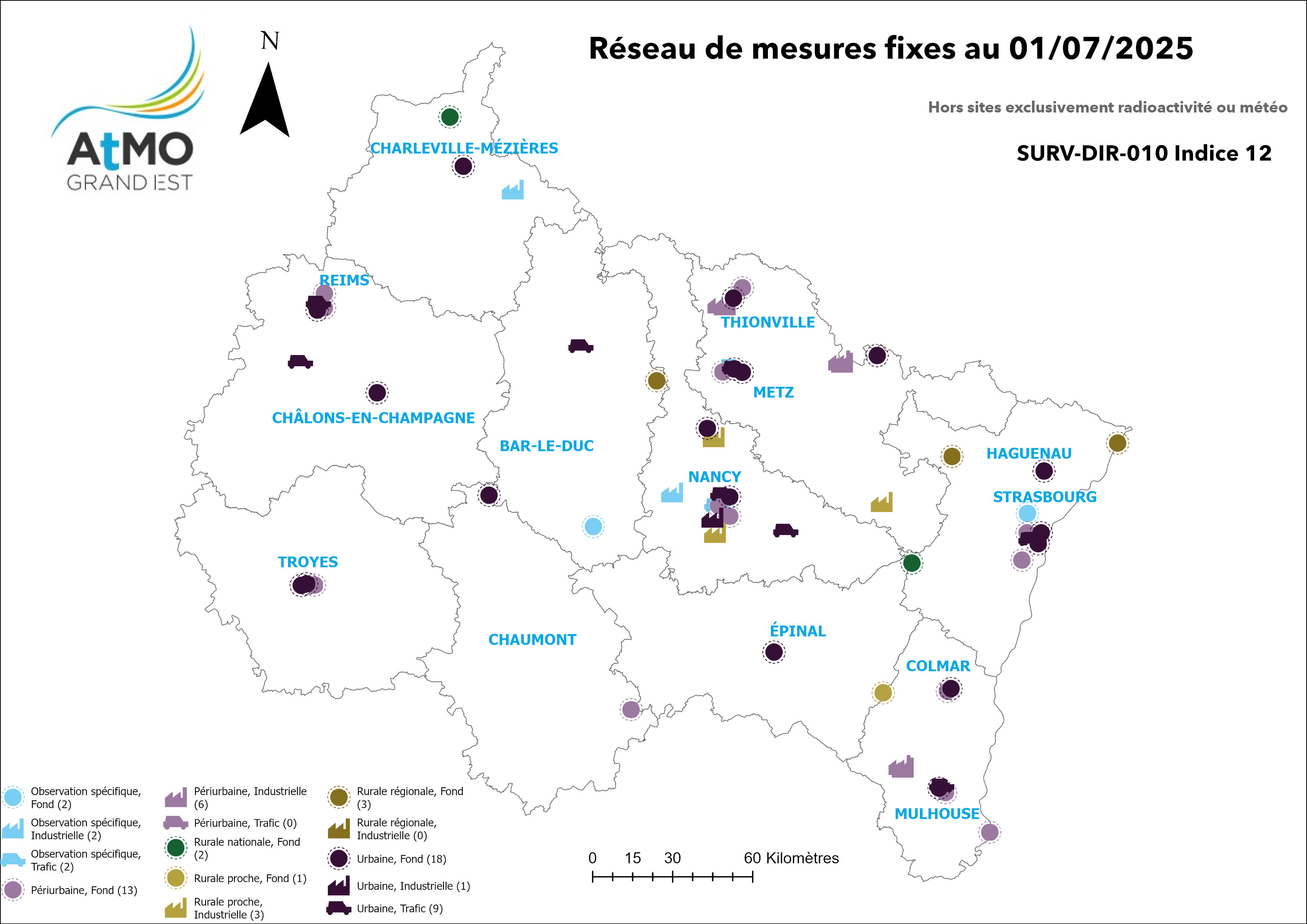 Réseau de mesures fixe réglementaire