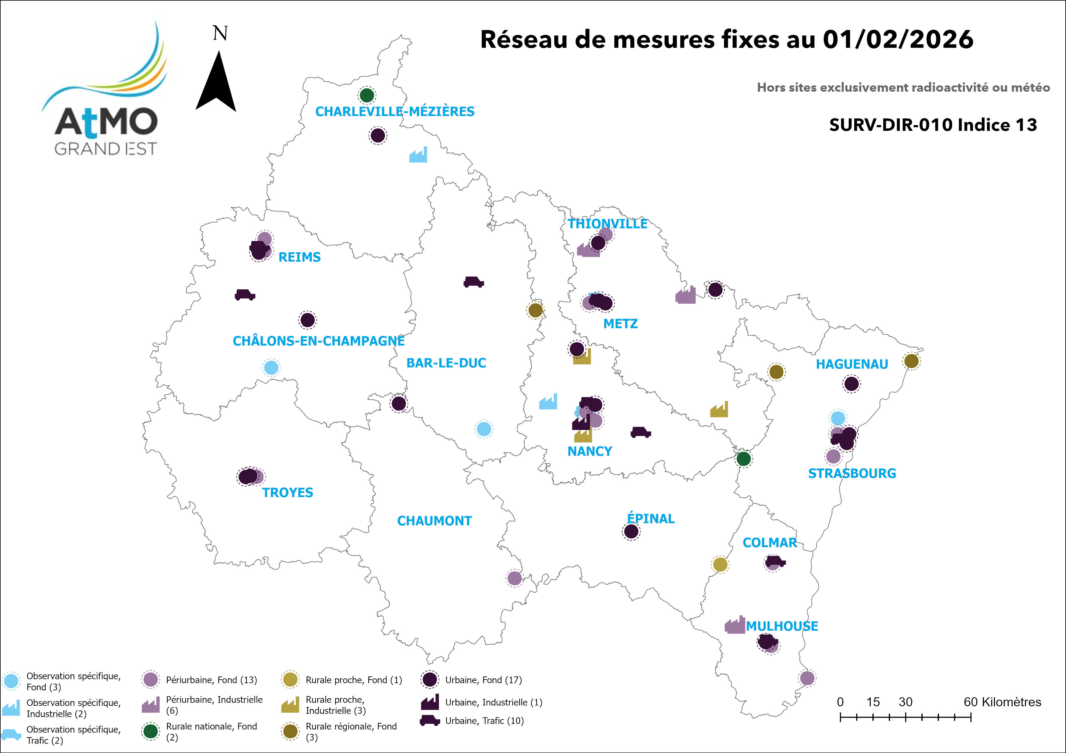 Réseau de mesures fixe réglementaire