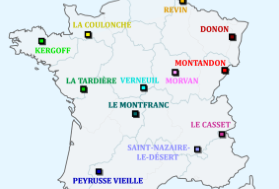 Carte sites de mesures MERA