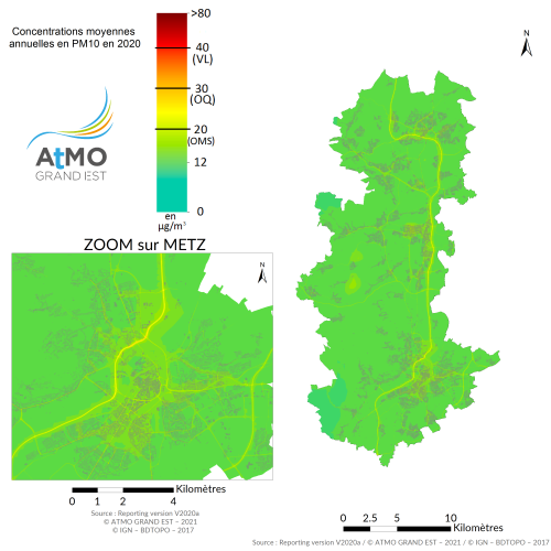 ZAG Metz - Moyenne annuelle PM10 en 2020