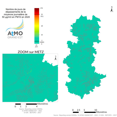 ZAG Metz - Nombre jours de dépassement PM10 en 2020