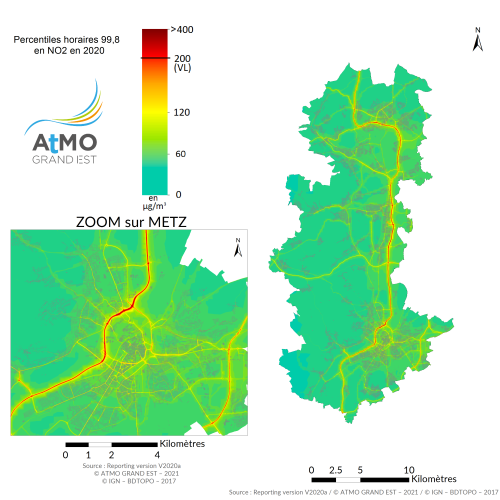 ZAG Metz - Percentile 99.8 NO2 en 2020