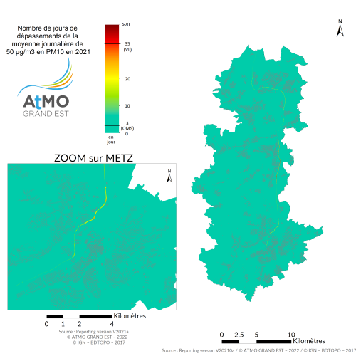  ZAG Metz - Nombre jours de dépassement PM10 en 2021