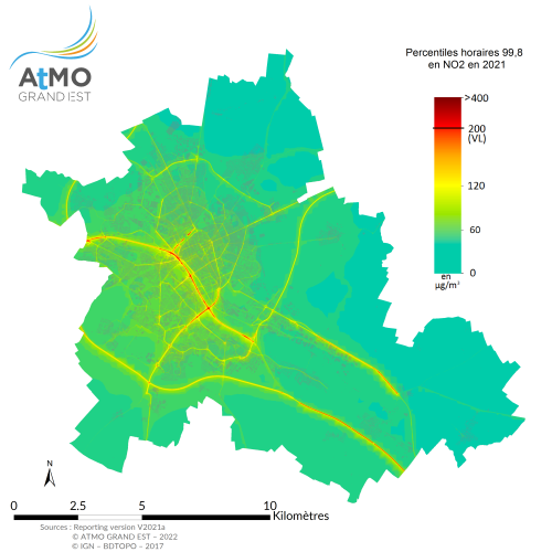 ZAR Reims - Percentile 99.8 NO2 en 2021