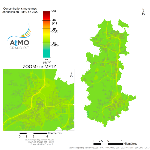 ZAG Metz - Moyenne annuelle PM10 en 2022