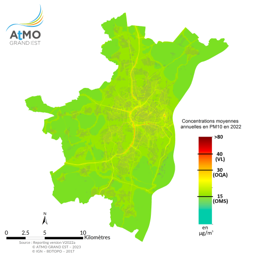 ZAG Strasbourg - Moyenne annuelle PM10 en 2022