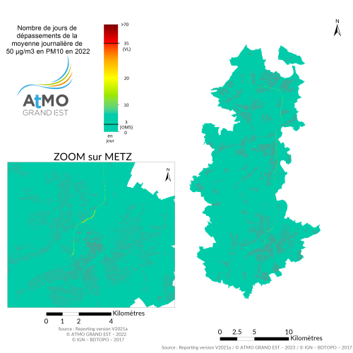  ZAG Metz - Nombre jours de dépassement PM10 en 2022