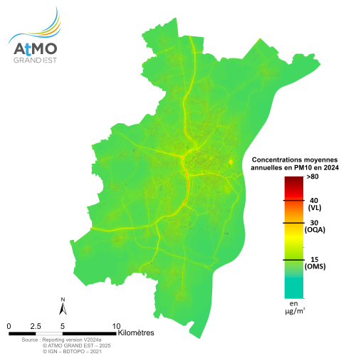 ZAG Strasbourg - Moyenne annuelle PM10 en 2023