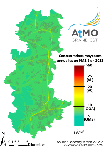 ZAG Metz - Moyenne annuelle PM2.5 en 2023